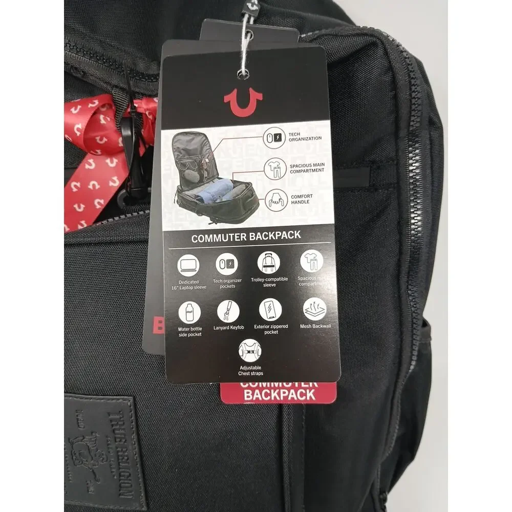 True Religion Computer Backpack Dome Style Black TR104863 & BONUS Tech Kit. NWT